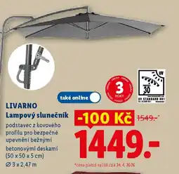 Lidl LIVARNO Lampový slunečník nabídka