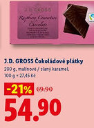 Lidl J.D. GROSS Čokoládové plátky nabídka