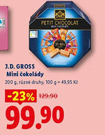 Lidl J.D. GROSS Mini čokolády nabídka