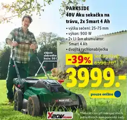 Lidl PARKSIDE 40V Aku sekačka na trávu, 2x Smart 4 Ah nabídka