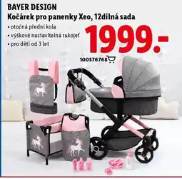 Lidl BAYER DESIGN Kočárek pro panenky Xeo, 12dílná sada nabídka