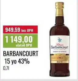 Ratio BARBANCOURT 15 yo 43% nabídka