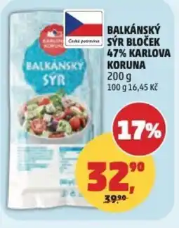 Penny Market Balkánský sýr bloček 47% karlova koruna nabídka
