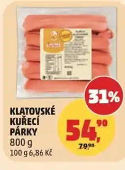 Penny Market Klatovské kuřecí párky nabídka