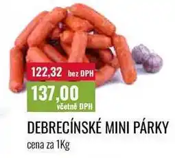 Ratio DEBRECÍNSKÉ MINI PÁRKY cena za nabídka