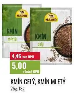 Ratio KMÍN CELÝ, KMÍN MLETÝ 25g, 18g nabídka