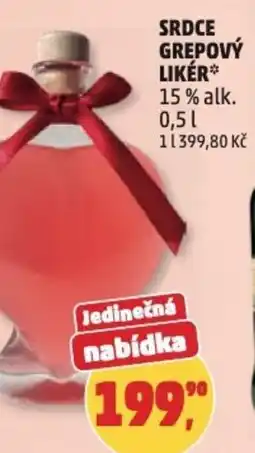 Penny Market Srdce grepový likér* 15% alk. nabídka