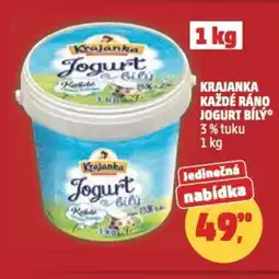 Penny Market Krajanka každé ráno jogurt bílý 3% tuku nabídka