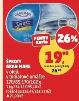 Penny Market Šproty gran mare voleji, vtomatové omáčce nabídka