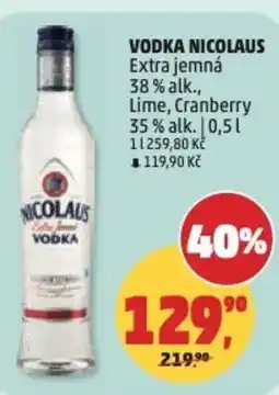 Penny Market VODKA NICOLAUS Extra jemná 38% alk., nabídka
