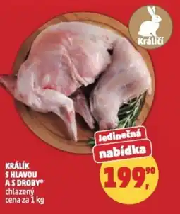 Penny Market Králík s hlavou as droby chlazený nabídka