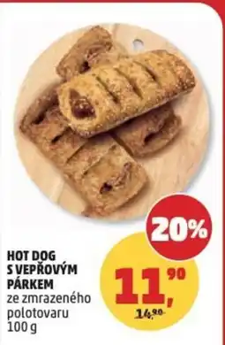 Penny Market Hot dog svepřovým párkem ze zmrazeného polotovaru nabídka