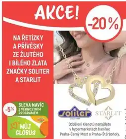 Globus Na řetízky a přívěsky ze žlutého i bílého zlata značky soliter a starlit nabídka