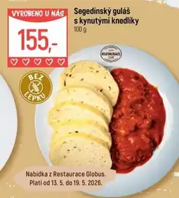 Globus Segedínský guláš s kynutými knedlíky nabídka