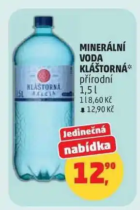 Penny Market MINERÁLNÍ VODA KLÁŠTORNÁ nabídka