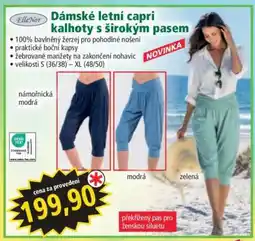 Norma Dámské letní capri kalhoty s širokým pasem nabídka