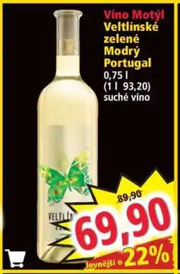 Norma Víno Motýl Veltlínské zelené Modrý Portugal nabídka