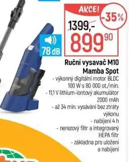 Globus Ruční vysavač M10 Mamba Spot nabídka
