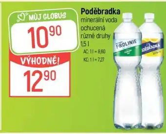 Globus PODĚBRADKA minerální voda ochucená nabídka