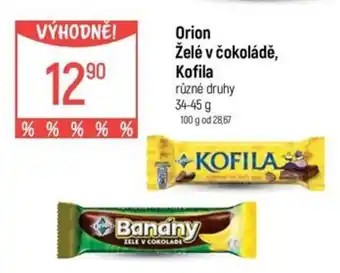 Globus Orion Želé v čokoládě, Kofila nabídka