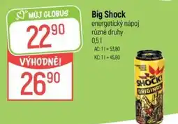Globus Big Shock energetický nápoj nabídka
