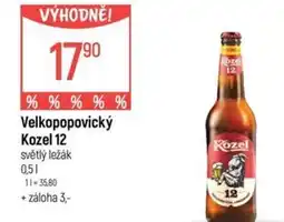 Globus Velkopopovický Kozel 12 světlý ležák nabídka