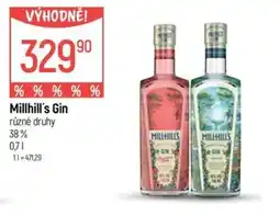 Globus Millhill's Gin nabídka