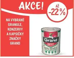Globus Na vybrané granule, konzervy a kapsičky značky Grand nabídka
