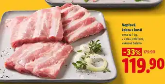 Lidl Vepřová žebra s kostí, cena za nabídka