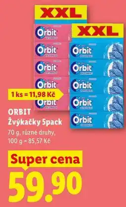 Lidl ORBIT Žvýkačky 5pack, 70 g nabídka