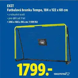 Lidl EXIT Fotbalová branka Tempo, 184 x 122 x 60 cm nabídka