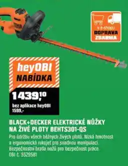 OBI Black+decker elektrické nůžky na živé ploty BEHTS301-QS nabídka