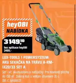 OBI Lux-tools 1 powersystem aku sekačka na trávu A-RM- 1X20/33 SET A nabídka