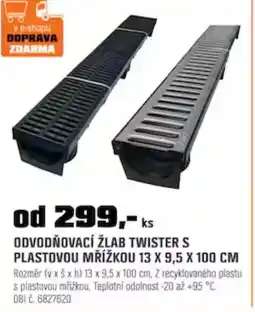 OBI Odvodňovací žlab twister s plastovou mřížkou nabídka