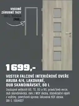 OBI Voster falcové interiérové dveře aruba 4/4, lakované, dub skandinávský, 80 l nabídka