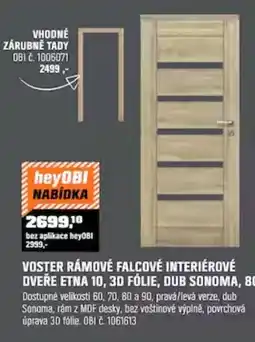 OBI Voster rámové falcové interiérové dveře etna 10, 3d fólie, dub sonoma, 80l nabídka