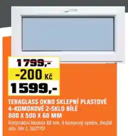 OBI Teraglass okno sklepní plastové 4-komorové 2-sklo bílé nabídka