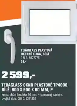 OBI Teraglass okno plastové tp4000, bílé, 900 x 900 x 60 mm, P nabídka