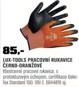 OBI Lux-tools pracovní rukavice černo-oranžové nabídka