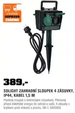 OBI Solight zahradní sloupek 4 zásuvky, ip44, kabel 1,5 m nabídka