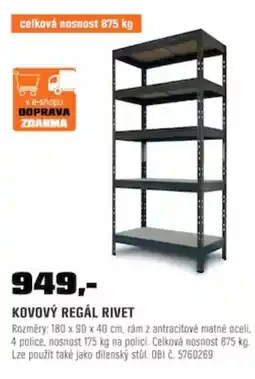 OBI Kovový regál rivet nabídka