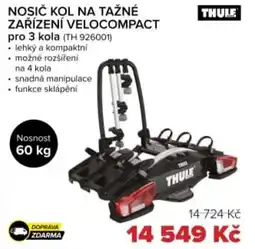 Auto Kelly Nosič kol na tažné zařízení velocompact pro 3 kola (TH 926001) nabídka