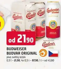Trefa BUDWEISER BUDVAR ORIGINAL pivo světlý ležák nabídka