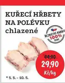 RABBIT řeznictví KUŘECÍ HŘBETY NA POLÉVKU chlazené nabídka