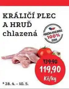 RABBIT řeznictví KRÁLIČÍ PLEC A HRUĎ chlazená nabídka