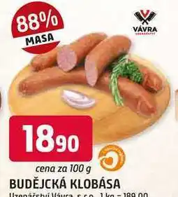 Trefa BUDĚJCKÁ KLOBÁSA nabídka