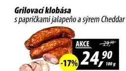 ZEMAN Grilovací klobása s papričkami jalapeño a sýrem Cheddar nabídka