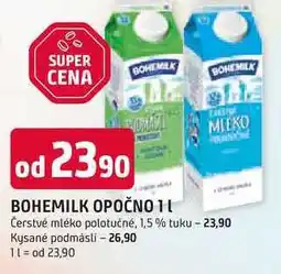 Trefa BOHEMILK OPOČNO 1l Čerstvé mléko polotučné, 1,5 % tuku nabídka