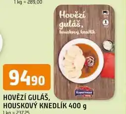 Trefa HOVĚZÍ GULÁŠ, HOUSKOVÝ KNEDLÍK nabídka