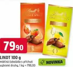 Trefa LINDT 100 g mléčná čokoláda s příchuti vybrané druhy nabídka